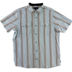 Roark Short Sleeve Button Up Shirt Mens XL Classic Fit Striped 100% Cotton